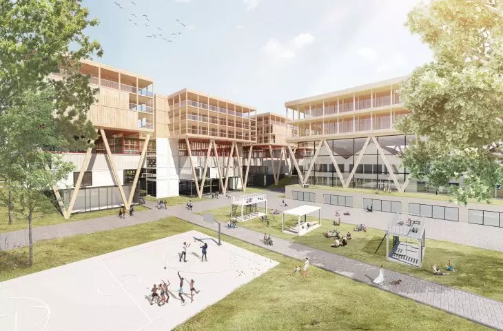Osiedle, widok od strony szkoły