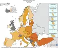 Odsetek ludności zamieszkującej przeludnione mieszkania w krajach Europy w 2025 roku. 
