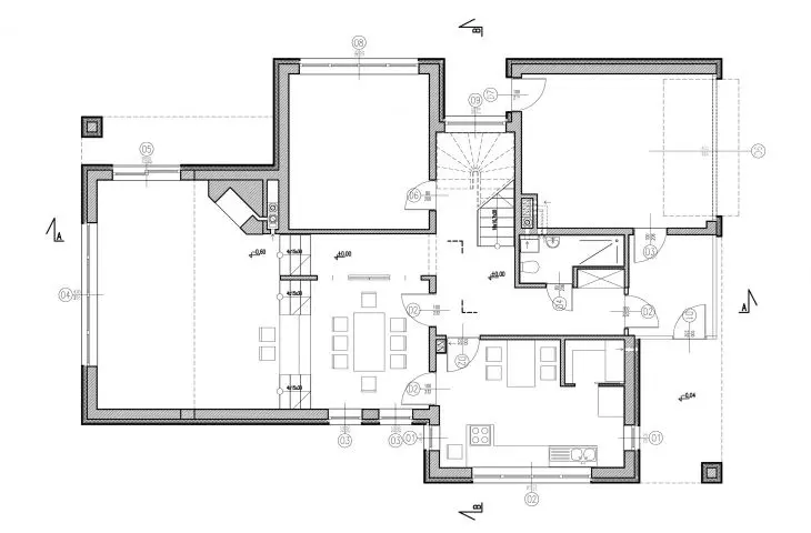 First floor plan of a house in Burov