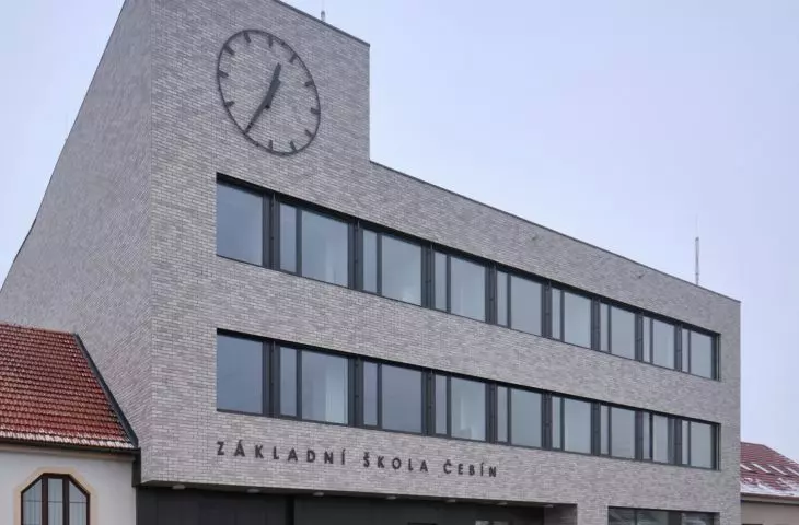 Čebín Primary School near Brno, designed by Knesl Kynčl Architects