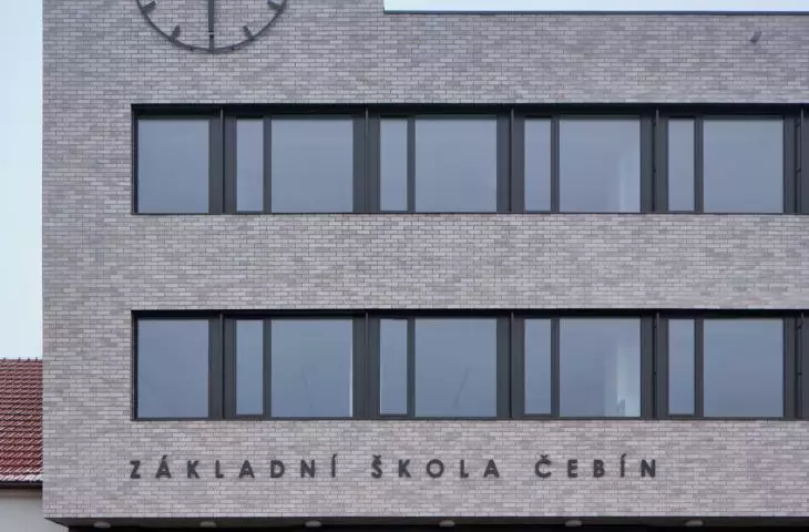 Čebín Primary School near Brno, designed by Knesl Kynčl Architects