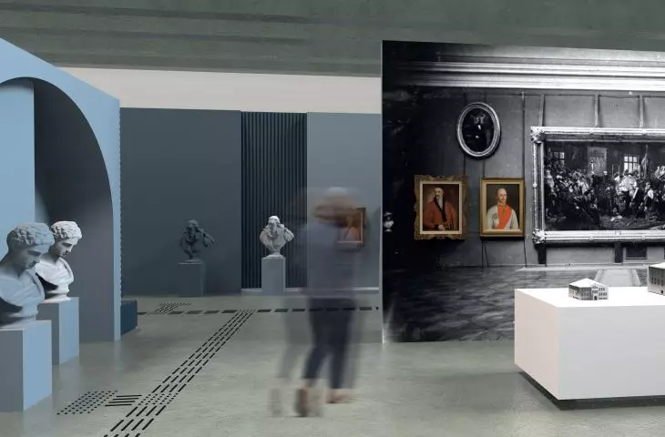 Second place ex aequo, exhibition arrangement project of the Princes Lubomirski Museum 