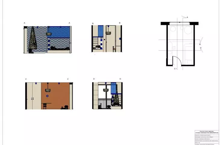 cross-section, walls in a child's room