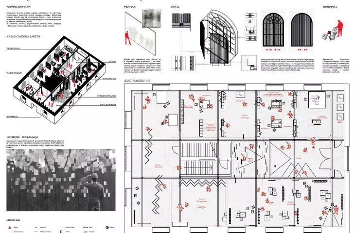 First prize Studio JAZ+Architekci Zmijewski Jaworski Massé. Axonometry and projection