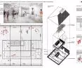 First prize Studio JAZ+Architekci Zmijewski Jaworski Massé. Floor axonometry and projection