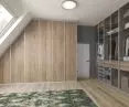 Hinged closet doors in the dressing room