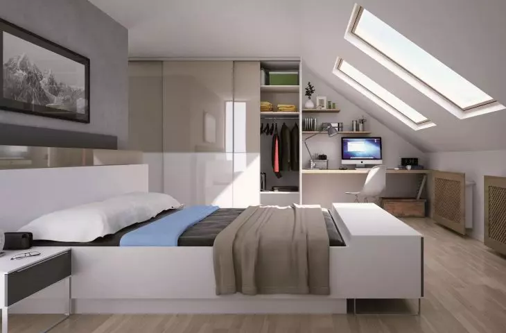 Sliding closet doors in the bedroom
