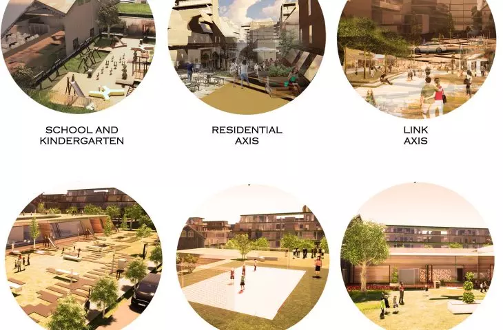 Estate in Saint-Denis, visualizations of elements of the estate