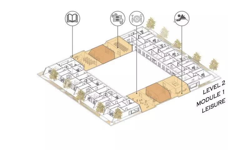 Estate in Saint-Denis, construction levels