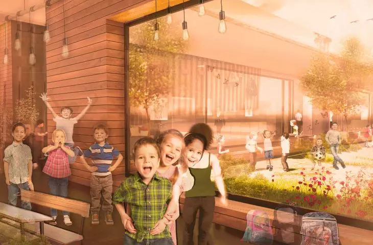 Estate in Saint-Denis, visualization of the school