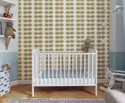 Patterned wallpaper completes the interior