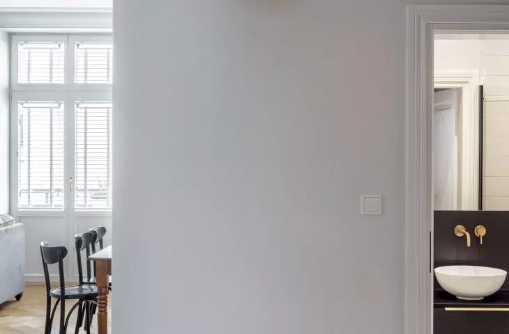 The rounded part houses a smaller bathroom