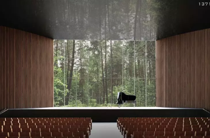 First prize ex aequo, interior of multipurpose hall