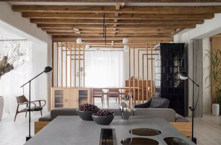 View from above the kitchen island