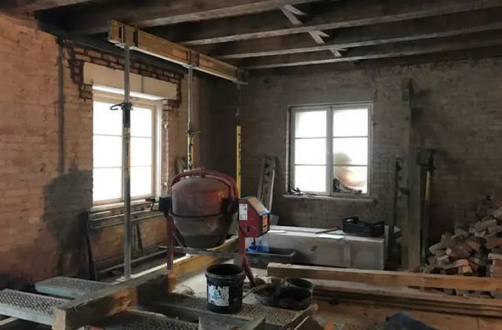 Interior of the house during the works 