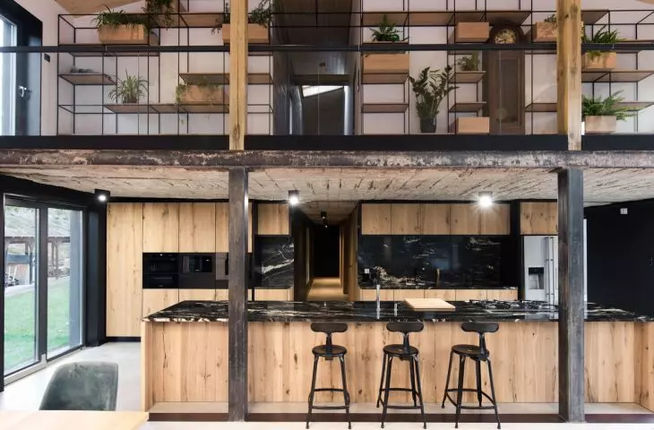 view of kitchen and floor