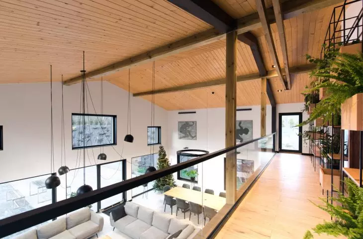 view of the living room from the first floor
