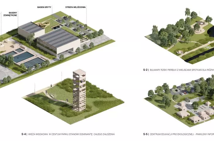 Projekt basenu w Piasecznie, elementy zagospodarowania terenu