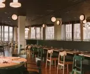 The floor resembles the deck of a boat