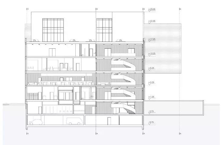 Cross-section of the service part