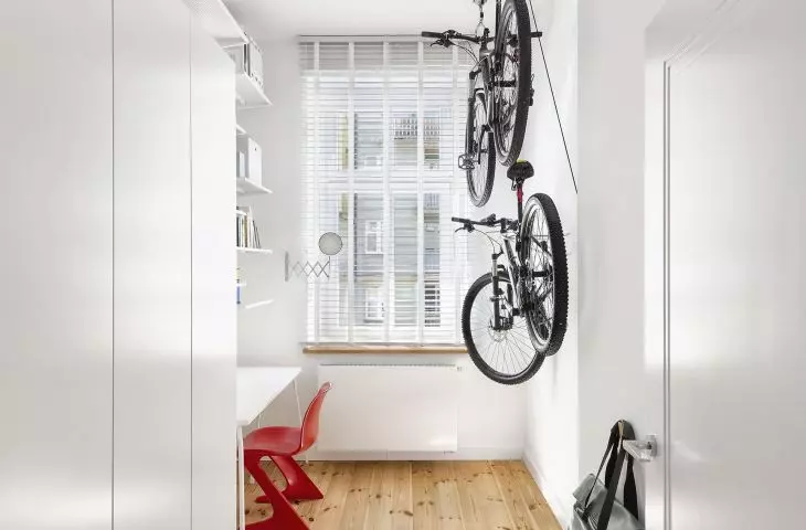 The architect also found room for a bicycle