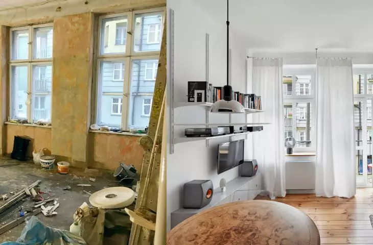 Salon przed i po remoncie