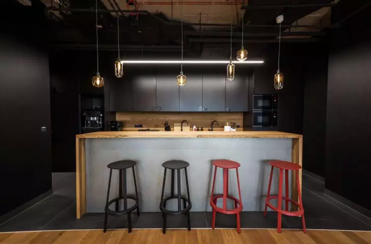 Kitchen with kitchen island
