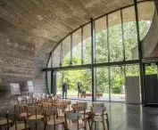 Stone Education Pavilion, glass front with sliding doors