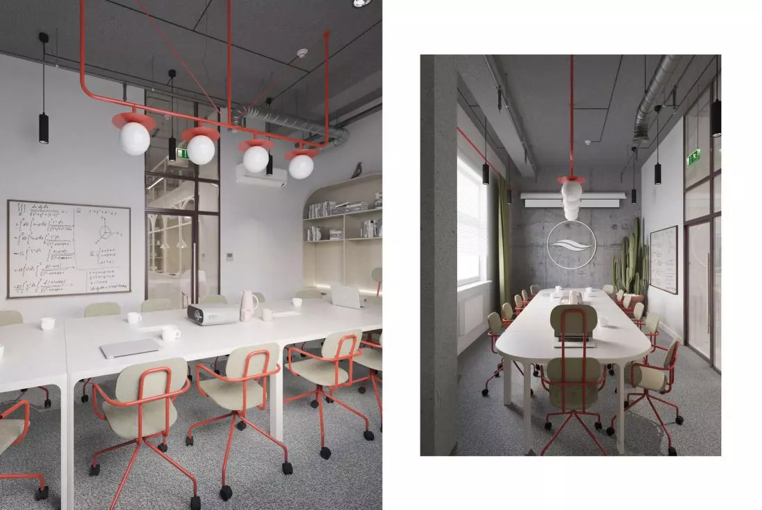 Oryginalne wnętrze biura w Gdańsku. Asymetric Studio