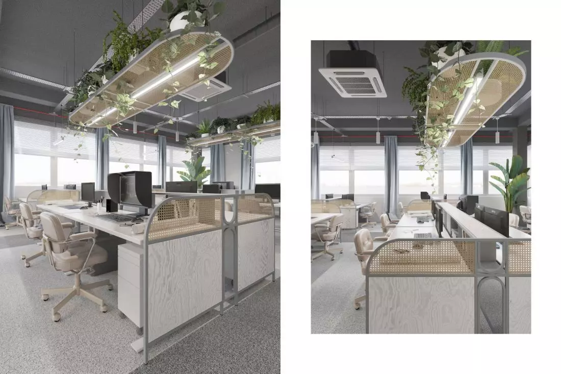Oryginalne wyposażenie biur. Meble projektowane na wymiar. Asymetric Studio