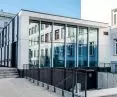 Exhibition pavilion of the high school of fine arts in Olsztyn, glazed facade