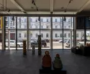 Exhibition pavilion of the high school of fine arts in Olsztyn, view of the street