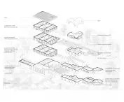 Hotel for artists, axonometry