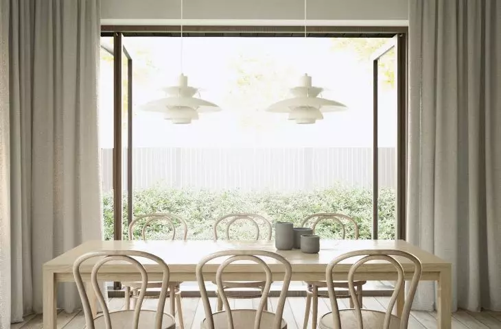 The architects also designed a cohesive interior for the house