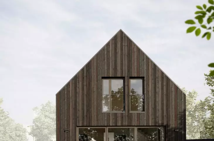 With its simple form, the house refers to the lump of a barn