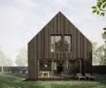 swoją prostą formą dom nawiązuje do bryły stodoły
