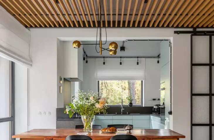 Dining room overlooking the kitchen