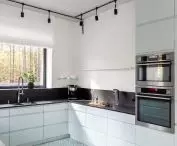 Kitchen with a light shade of turquoise