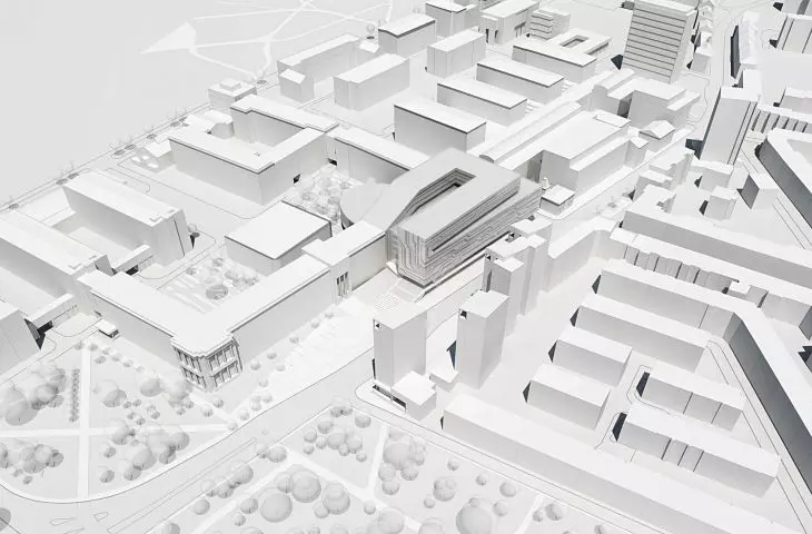 makieta koncepcji architektonicznej zagospodarowania terenu w rejonie ul. Czarnowiejskiej