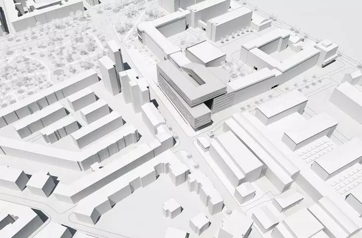 A mock-up of the architectural concept of land development in the area of Czarnowiejska Street