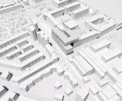 A mock-up of the architectural concept of land development in the area of Czarnowiejska Street