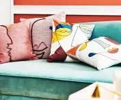 Decorative pillows with a face motif