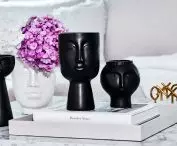 Vases with a face motif
