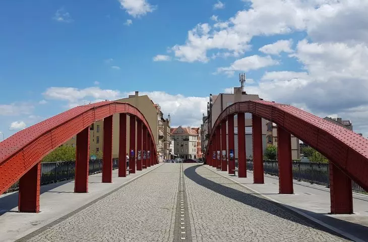view of Srodka from the Bishop Jordan Bridge