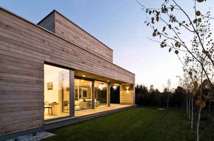 Cedar House, wooden facade