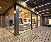 Cedar House, terrace, living room