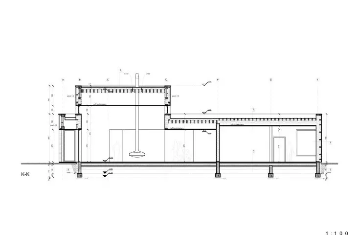 Cedar House, cross-section 