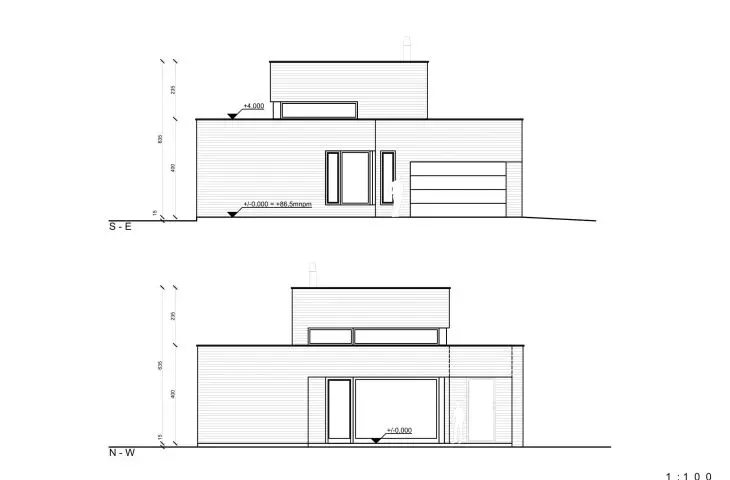 Cedar House, elevations 
