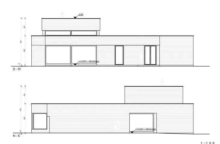 Cedar House, elevations  