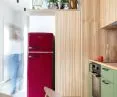 Ripe cherry-colored refrigerator